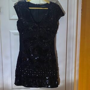 GUESS by Marciano Black Sequin Mini Dress